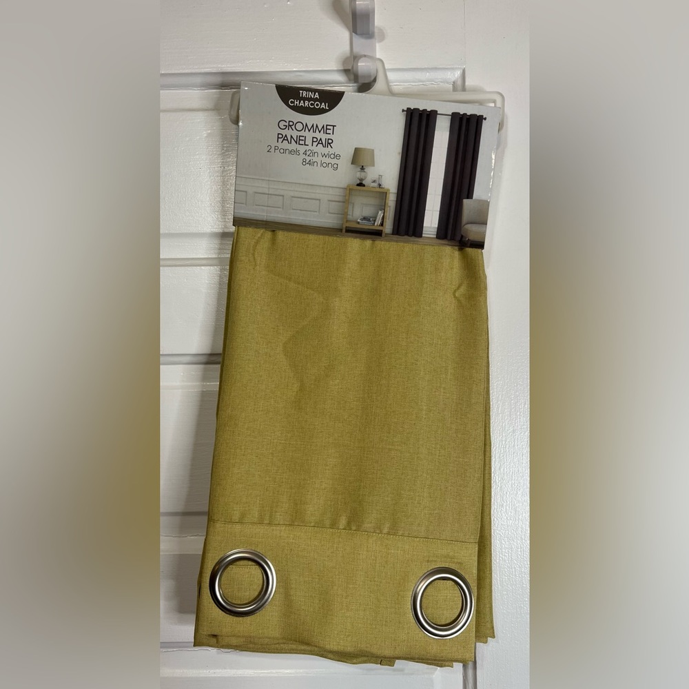 Gold colored curtains